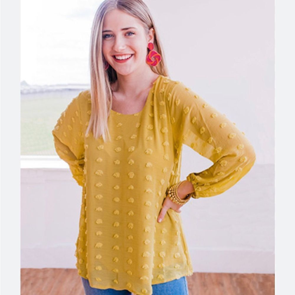 Ophelia Rose Yellow Long Sleeve Blouse Size 3X